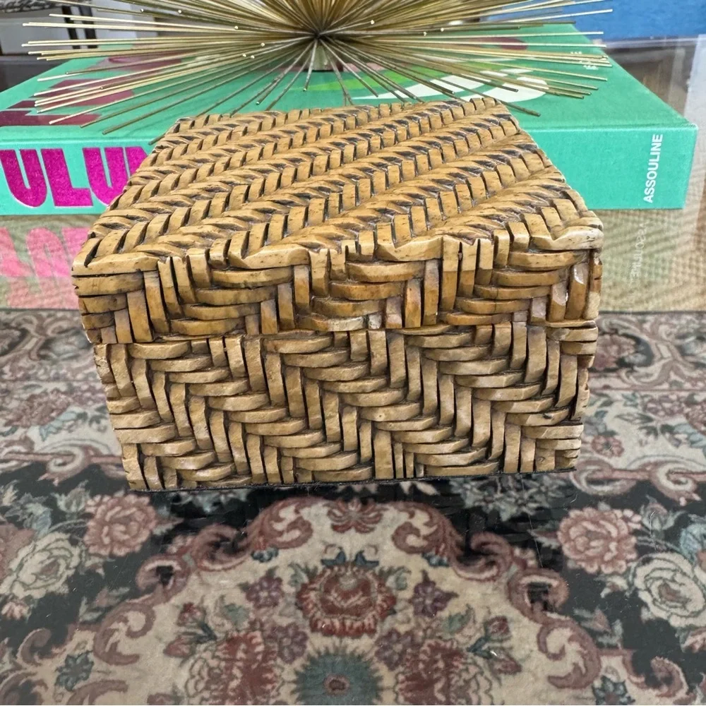 Pottery Barn Carved Stone Decorative Box